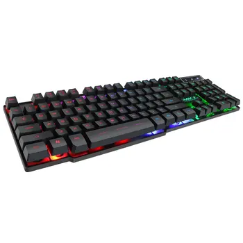 

iMice Gaming Keyboard 104 Keycaps RGB Backlit Mechanical Feeling Keyboard Game Keyboards with RU Sticker for PC Laptop Computer