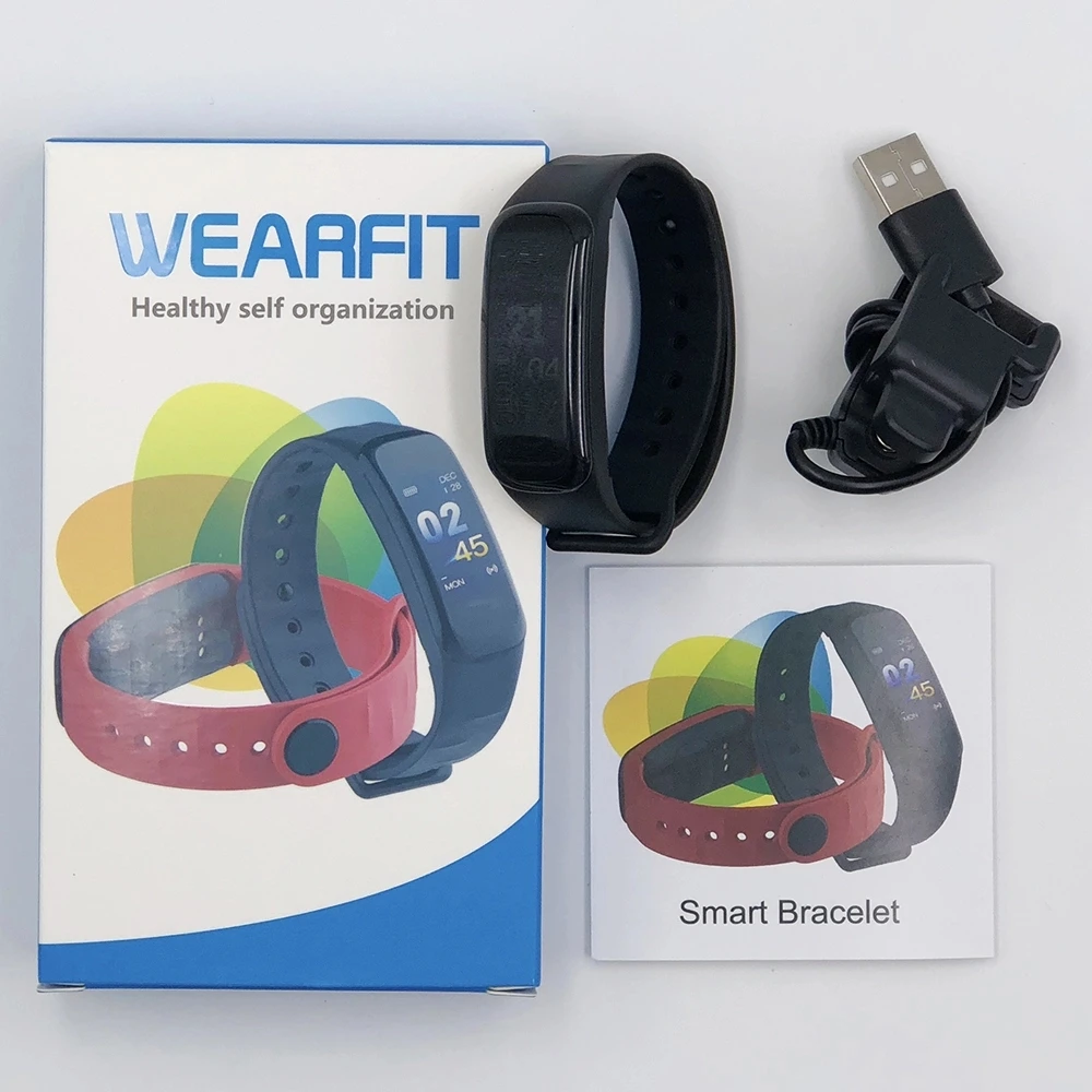 Fiess C1s Bluetooth watch waterproof smart Bracelet Heart Rate and blood pressure monitoring health tracker_voghion.com