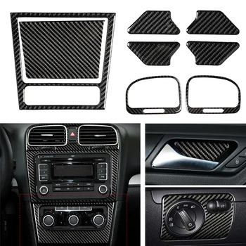 

Carbon Fiber Car Sticker Interior Styling For VW Golf 6 2008-2012 gti R MK6 Scirocco Gear Shift Panel Door Bowl Cover Trim Decor