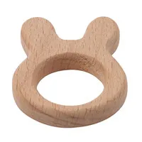 Rabbit Детские трофеи, 4 вида, детское дерево, мультяшная форма, сделай сам, бусины, прорезыватель, деревянные Прорезыватели для зубов, уход за зубами, Детские трофеи - Цвет: Rabbit