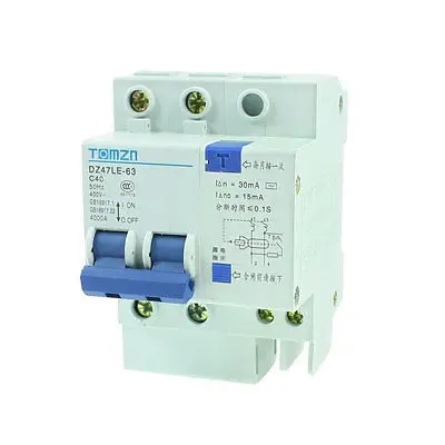 AC 400V 40A 2 Полюса Защита от перегрузки ELCB замыкание утечки