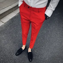 Suit pants new men's slim feet England nine pants men's wild color suit pants men's fashion business casual feet 9 points pants Suit pants new men's slim feet England nine pants men's wild color suit pants men's fashion business casual feet 9 points pants