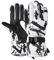 Winter Snowboard Ski Gloves PU Leather Non-slip Touch Screen Waterproof Motorcycle Cycling Fleece Warm Snow Gloves Unisex 1