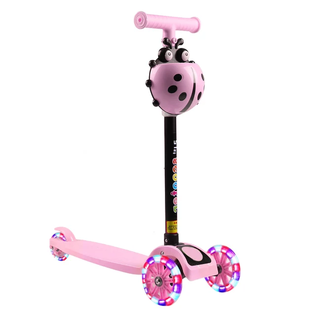 Kids Children Scooter 3 Wheel T Bar Balance Riding Kick Scooters LED Wheel Adjustable Scooter Kids Birthday Gift Fun Sport Toy 3