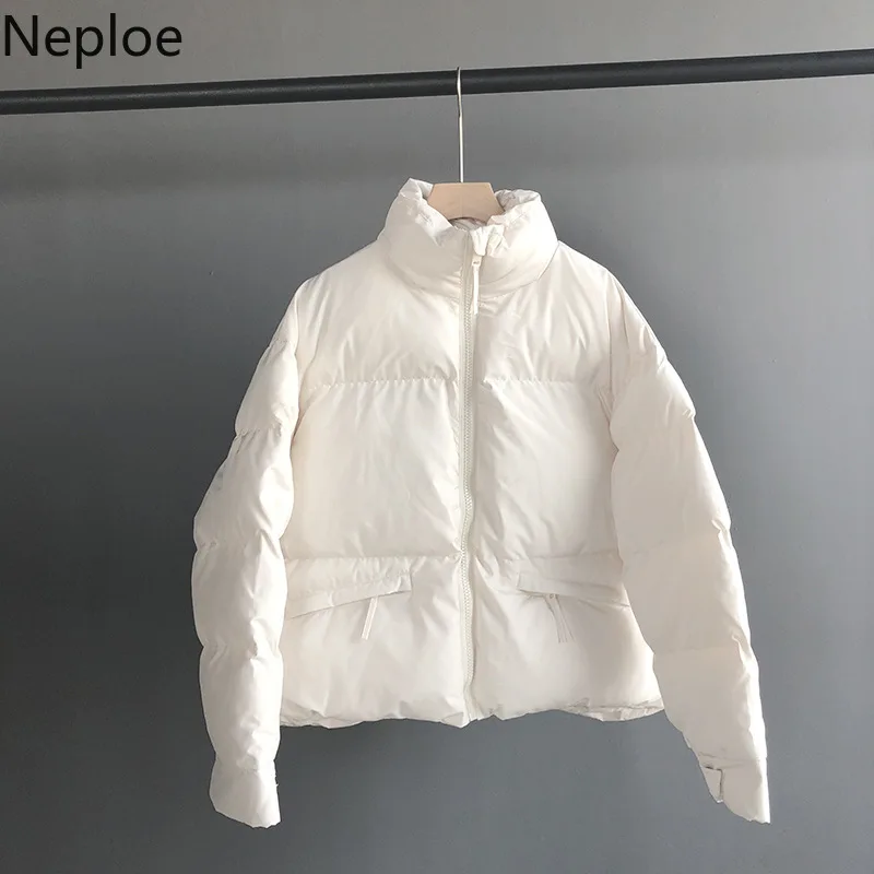 Neploe/корейское свободное короткое пальто со стоячим воротником из хлопка; теплые осенне-зимние парки; плотная куртка на молнии с карманами; 47328