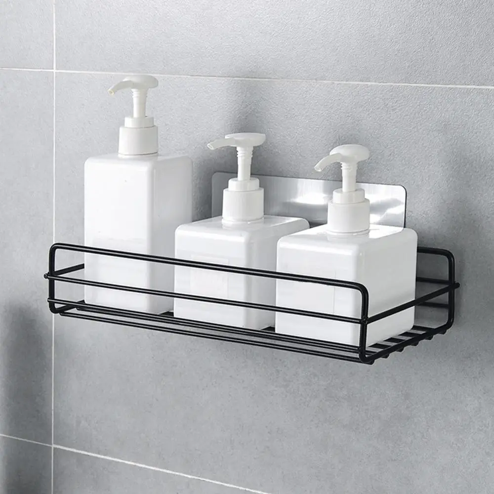2pcs Bathroom shelf Corner Storage Rack Organizer Shower Wall Shelf Adhesive No Drilling Iron Kitchen Bathroom Shelve Kitchen