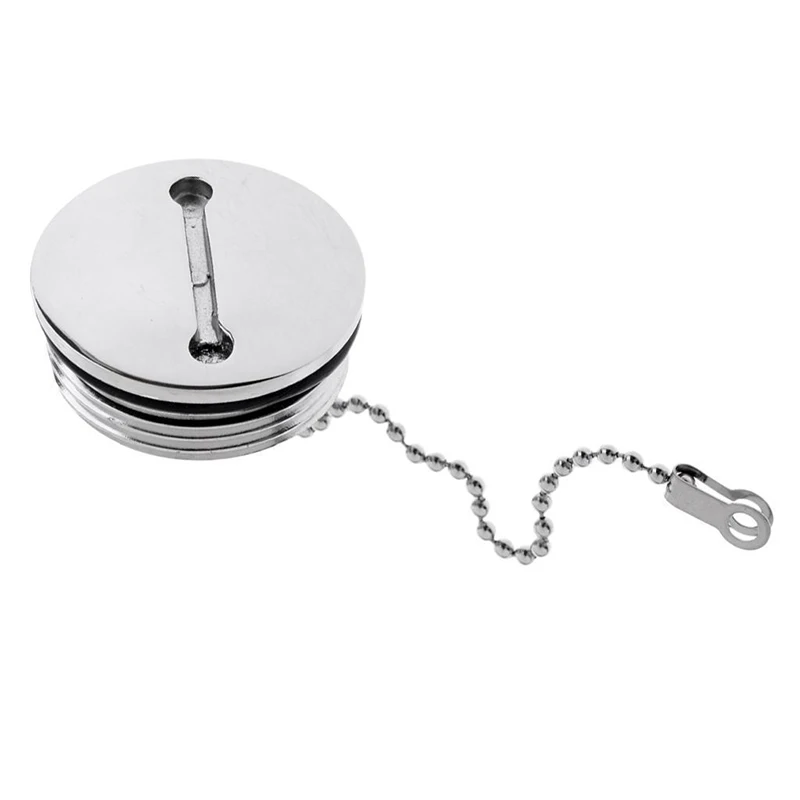

1Pcs Boat Deck Fill Filler Replacement Cap +Chain Stainless Steel Fuel Water Gas