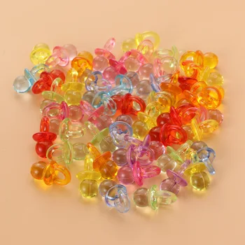 

50 Pcs Mixed Acrylic Plastic Cute Small Baby Pacifiers for Baby Shower Decorations Table Scatter Party Favors Games