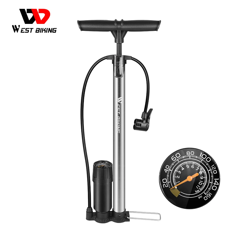 WESTBIKINGBikeFloorPump120160PSIHighPressureCyclingPumpAirInflatorSchraderPresta