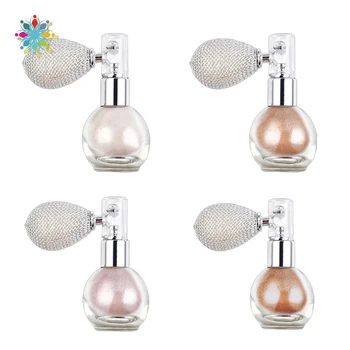

4 Colors Brighten Shimmer Glitter Loose Powder Spray Face Makeup Stick Highlighter Powder Creamy Texture Sprayer Cosmetics