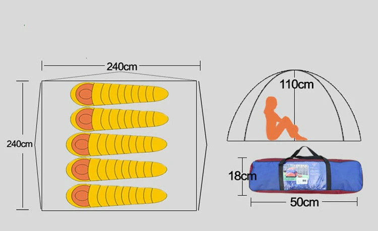Mongolian Yurt Tent Fishing Mosquito Net Picnic Family Outdoor Camp Summer Beach Camping Tent 5 Person Waterproof (4)