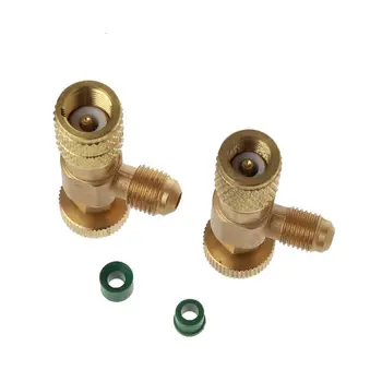 

2pcs set Adding Fluorine Liquid Safety Valve R410 R22 Air Conditioning Refrigerant 1/4 Safety Adapter