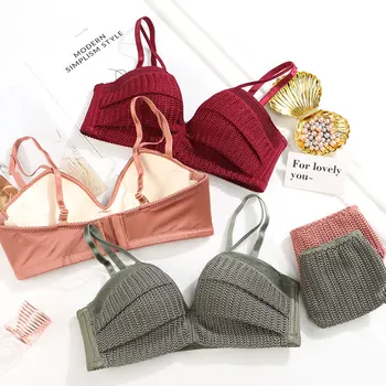 

Embroidery Brand Underwear Women Bras Lace Lingerie Set Embroidery Sexy Lingerie Push-Up Bra Set Underwear Bra Thong Set
