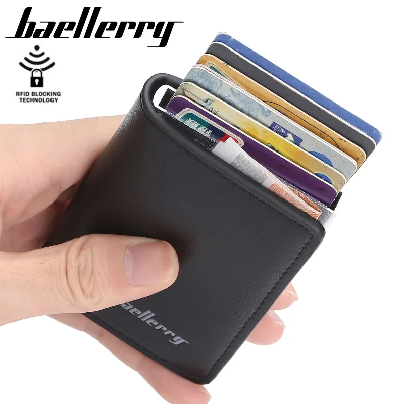 Мужские кошельки, кредитный держатель для карт s, автоматический RFID чехол для ID карты, модный держатель для карт, высокое качество, алюминиевые кошельки для банковских карт