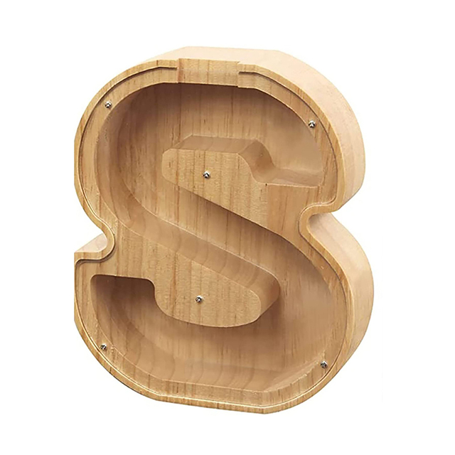 Twenty-six English Alphabet Storage Tank Personalized Storage Tank Money Boxes Wooden Desktop Ornament Home Decor