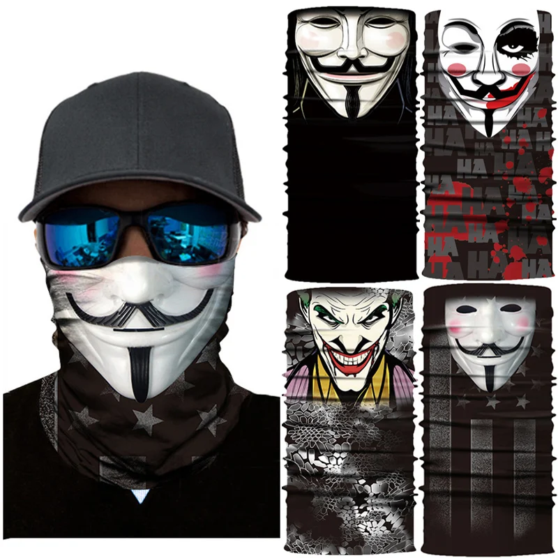 V для Vendetta аниме велосипедная лыжная бесшовная Балаклава головной убор Джокер
