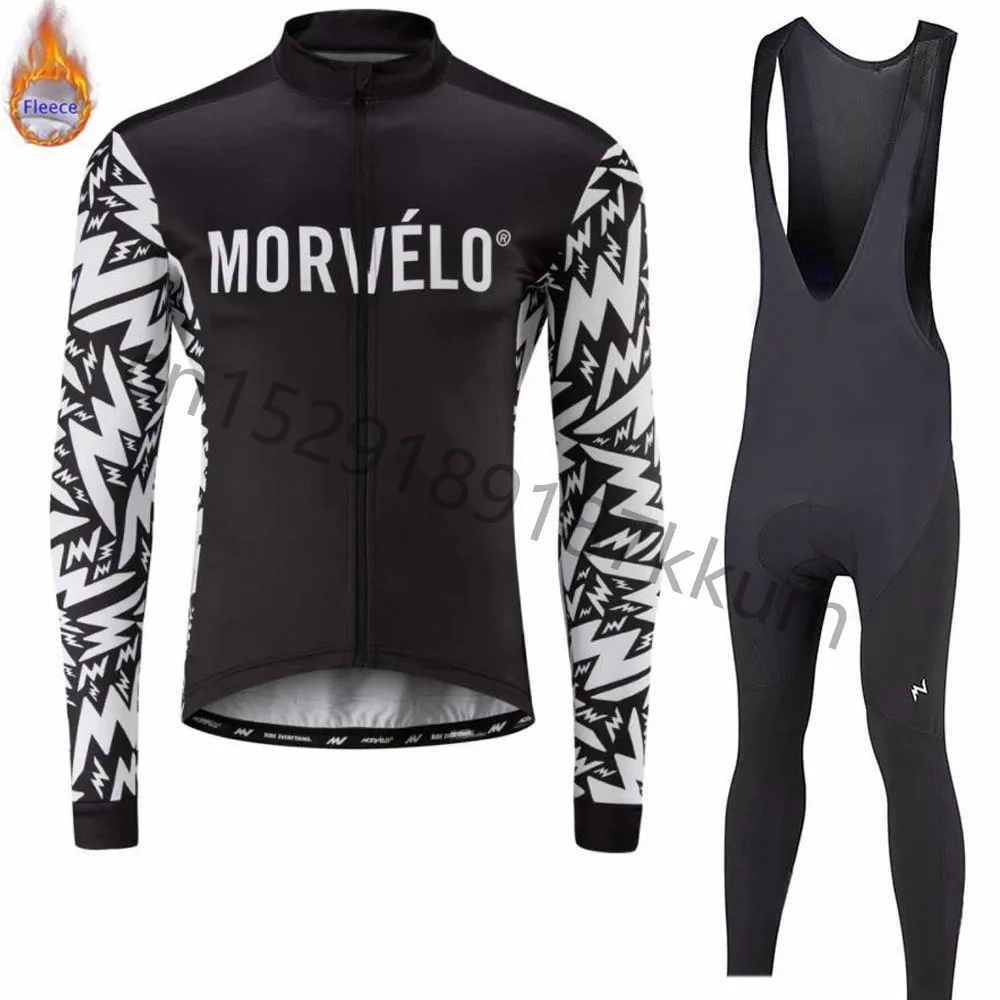 Теплый Pro team Зимняя Теплая Флисовая одежда для велоспорта Morvelo Мужской трикотажный костюм для прогулок верховой езды на велосипеде MTB Одежда комбинезон комплект - Цвет: 8