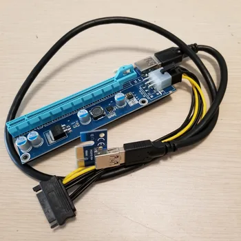 

PCIe PCI-e PCI Express Riser 1x to 16x 6pin to SATA Power USB 3.0 Cable 60cm for BTC Miner Machine RIG