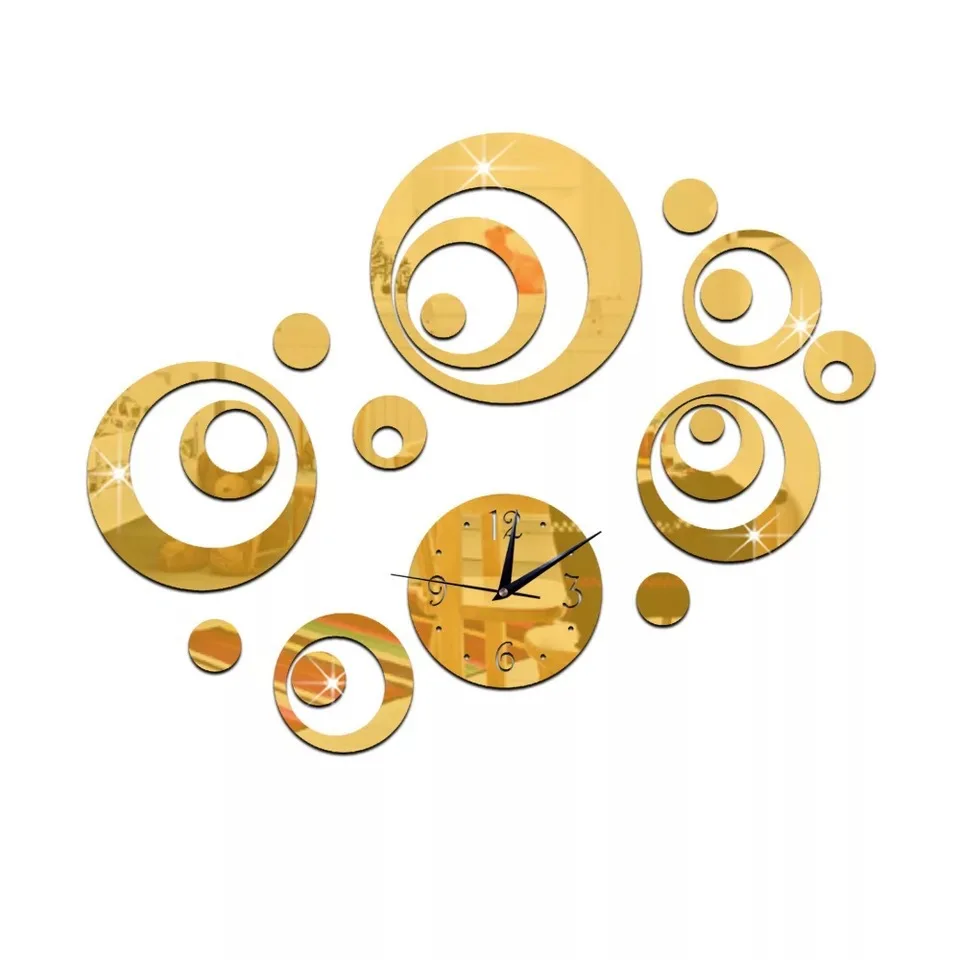 

Acrylic 3D Mirror DIY Wall Clock Modern Design Watch Home Decor Living Room Decorative Stickers Quartz Needle