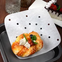 100pcs Air Fryer Paper Square Round Baking Mat Air Fryer Liners Disposable Perforated Parchment Steamer Baking Papers Sheets