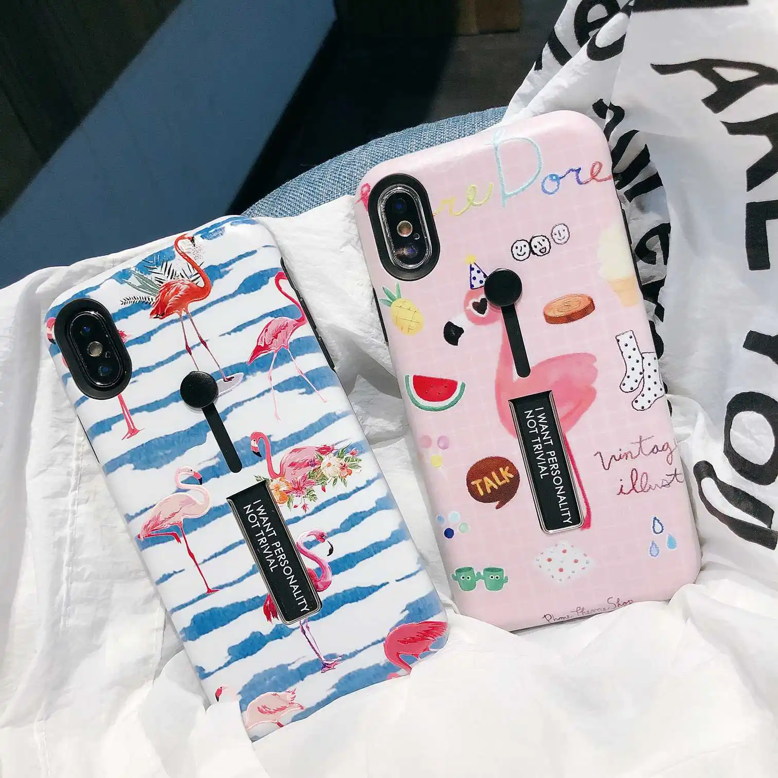 

Finger Loop Phone cover For iphone XR XS MAX/XR/ 7 8 6s 6 8 Plus Case fashion cartoon pattern silicon Grip cover For iphone xr