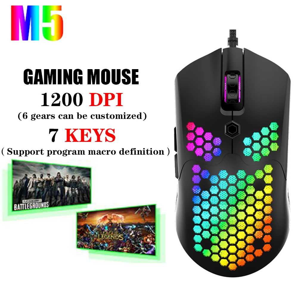 

Gaming Mouse 12000 DPI 7 buttons RBG Backlit ergonomic design USB Wired Mouse For laptop computer gamer mouse