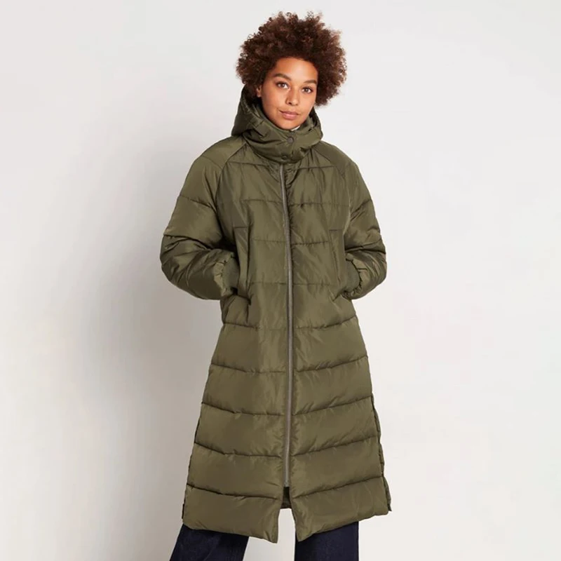 Женские парки с капюшоном Hadara модные пальто разрезом на молнии Элегантные зимние