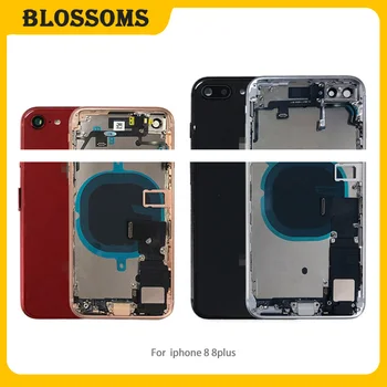 

Back Full Housing for iphone 8 8Plus Plus Back Battery Cover Door Middle Frame Chassis + Glass with Flex Cable Parts Assembly