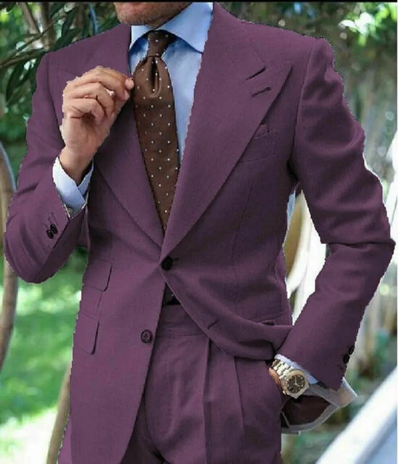 Male Blazer Pants Groom Tuxedo Slim Fit 