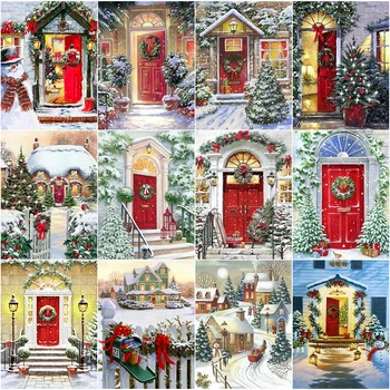 

EverShine Diamond Embroidery Landscape Full Drill Diamond Painting 5D Door Beaded Picture Rhinestones Set Winter Home Decor