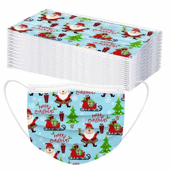 

50PCS Mask For Face Woman Adults Disposable Face Mask Christmas Mondmasker Masque De Protection Mascarrillas Desechables Adultos