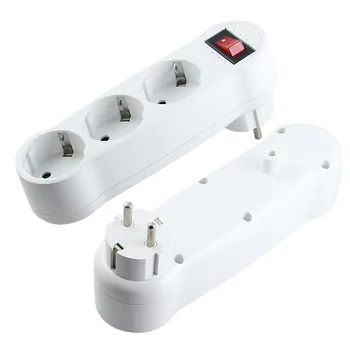 

16A 250V European Type Conversion Plug 1 TO 3 Way EU AC Outlet Socket with ON/OFF Switch Power Adapter Socket