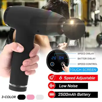 

2800r/min 6 Gears LCD Muscle Massage Guns Sport Therapy Massager Body Relaxation Pain Relief Slimming Shaping Massager 4 Heads
