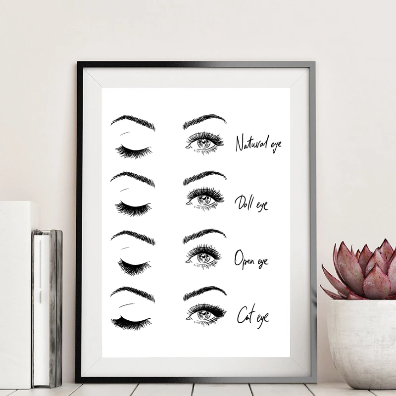 

Modern Fashion Eyelash Extensions Prints Makeup Wall Art Canvas Painting Picture Nordic Poster Beauty Salon Decor Girls Gift