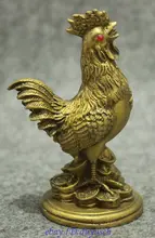 Popular chinês bronze riqueza yuanbao moeda fu galo estátua animais escultura jardim bronze decoração de cobre real bronze(China)
