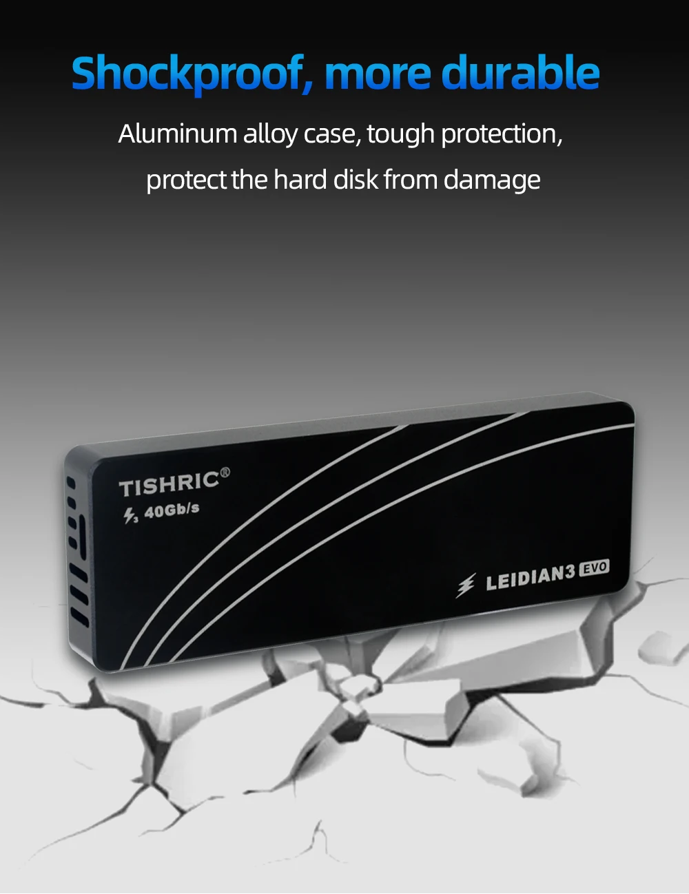 TISHRIC чехол для жесткого диска Thunderbolt Three SSD из сплава для мобильного жесткого диска TB3 к M.2 KEY-M type-C