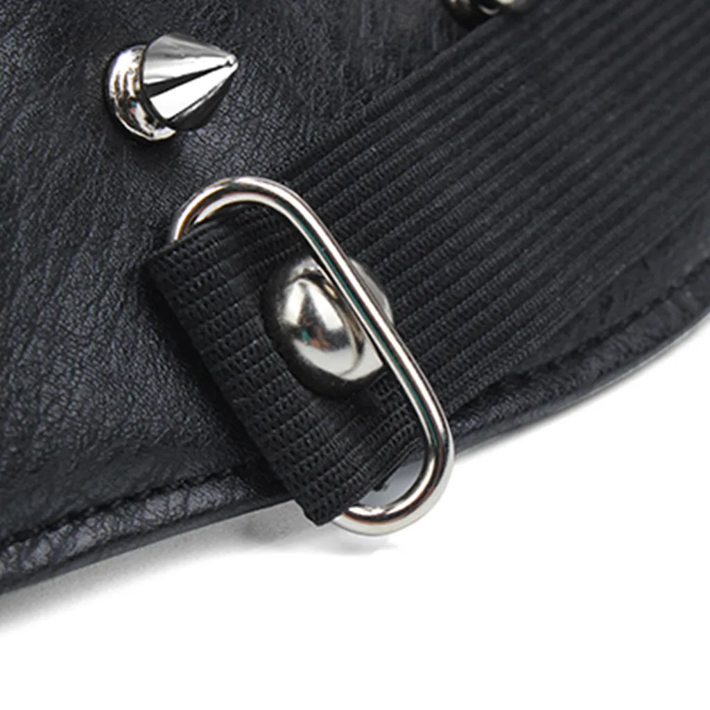 Панк Рок черная маска унисекс Хэллоуин косплей стиль металлические заклепки маска Хэллоуин заклепки лица полумаски вечерние реквизит# ss