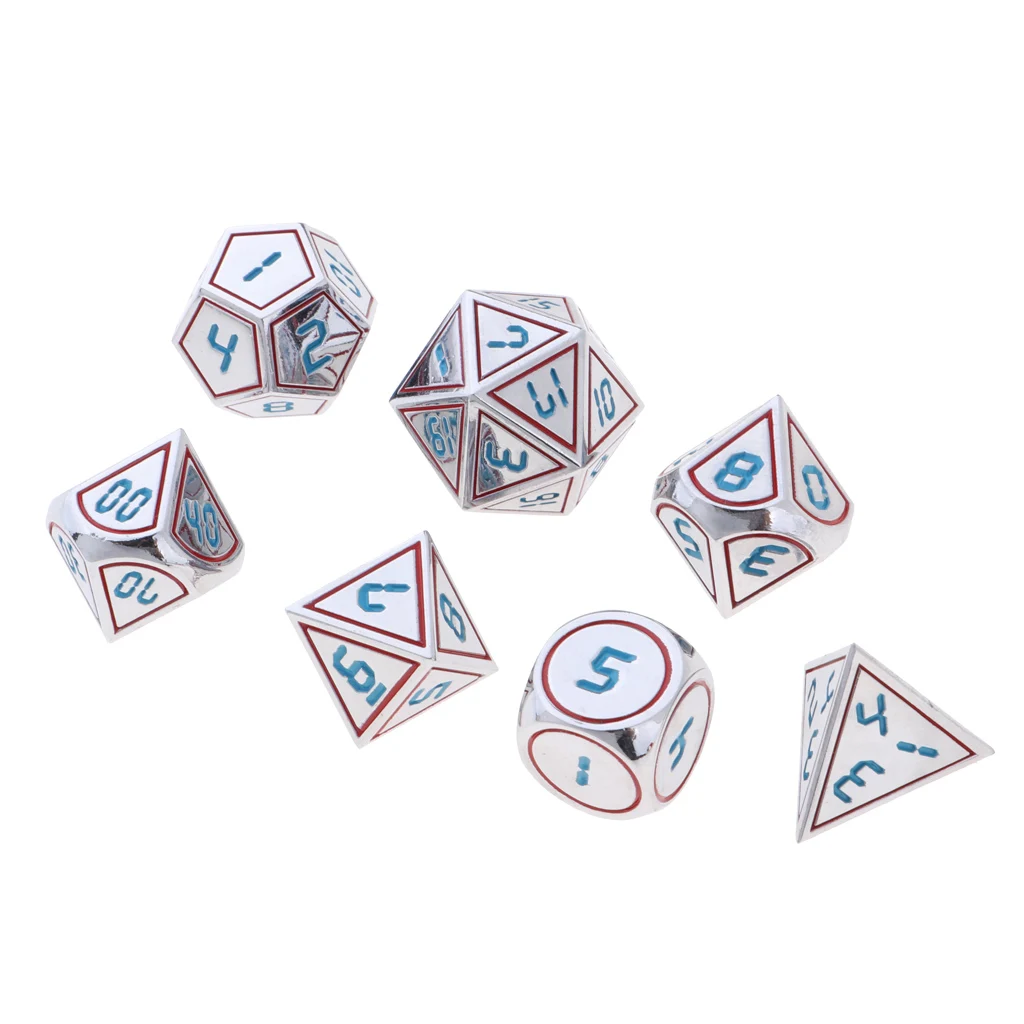 Многогранный Набор кубиков D4 D6 D8 D10 D12 D20 для ролевых игр D& D RPG Accs 7 шт Вечерние Набор кубиков