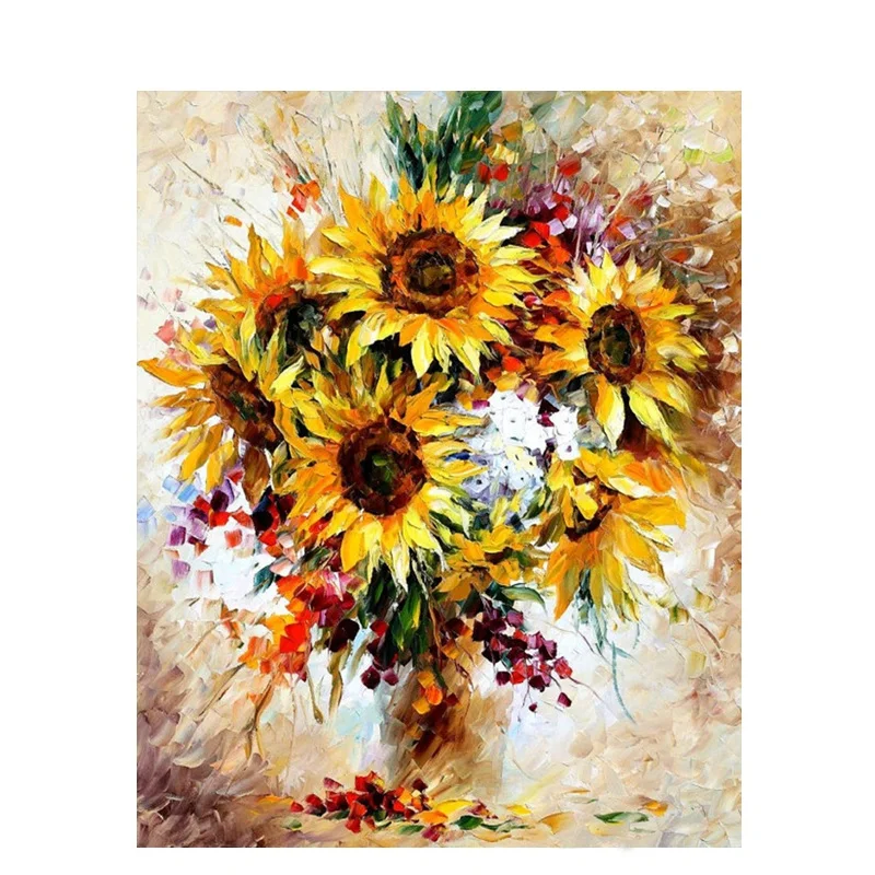 04 Nordic Canvas Print Poster Wall Art Picture Modern Frameless By Numbers Lotus Sunflower Magpie for Bedroom and Living Room - Цвет: 04