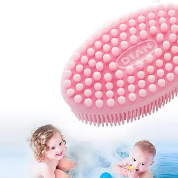 

Baby Infant Soft Silicone Bath Brush Spiky Sensory Theraphy Skin Cleaning Tool Newborn Baby Soft Comfortable silicone Loofah