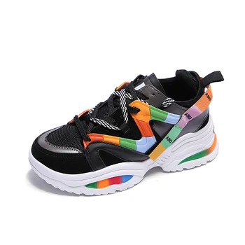 

35-40 Basket Femme 2019 Women Sport Shoes Running Shoes for Women Sneakers Comfortable Walking Lace-up PU Shoes Zapatos De Mujer