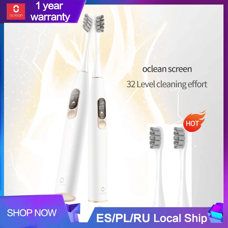 Xiaomi Mijia Oclean X Sonic Electric Toothbrush+8Pcs Heads Upgraded Waterproof Ultrasonic Automatic Toothbrush USB Rechargeable