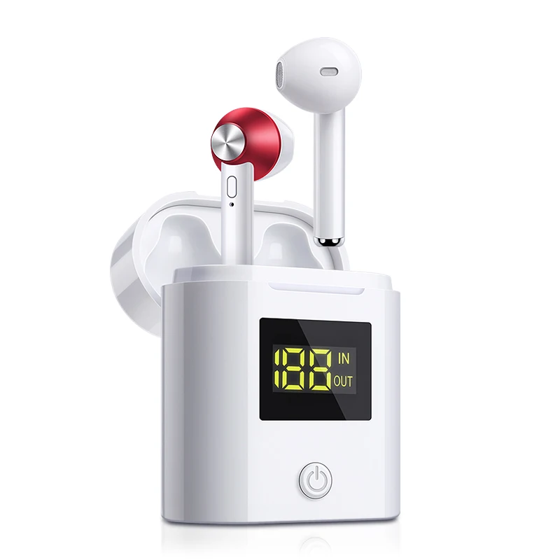 Ottwn D019 TWS Беспроводные Bluetooth 5,0 Bluetooth наушники стерео наушники со светодиодным цифровым дисплеем чехол для зарядки Спортивная гарнитура