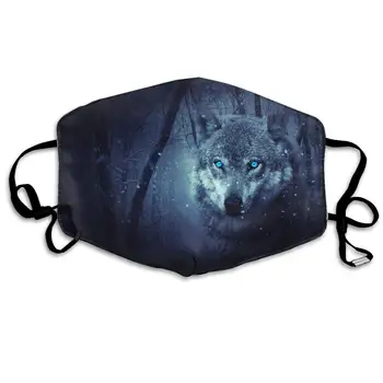

Unisex Print Mouth Mask - Fantasy Wolf in Forest Polyester Anti-dust Mouth-Muffle - Fashion Washed Reusable Face Masks for