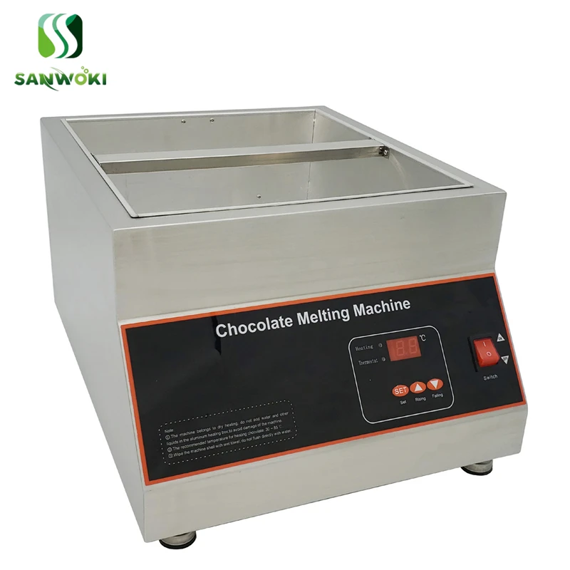 Electric 2-Pot Chocolate Tempering Machine 2 tanks chocolate melting machine cheese chocolate heater melter furnace