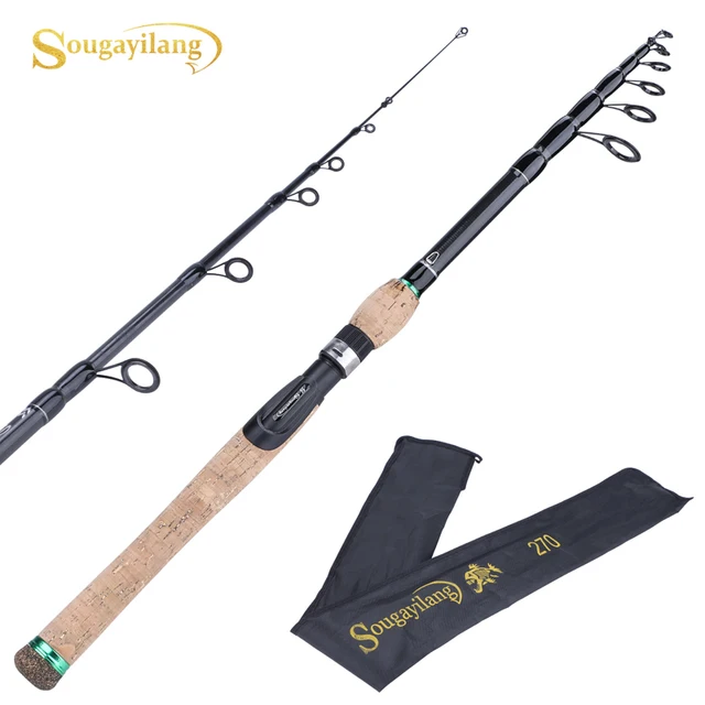 US $9.79 Sougayilang New Telescopic Lure Rod 18M 21M 24M 27M Carbon Fiber Cork Wood Handle Spinning Rod 