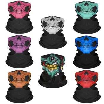 

News Skeleton 3D Skull Magic Bandana Halloween Neck Half Face Mask Cycling Ghost Scarf Neck Bandanas Ski Sport Hiking Scarves