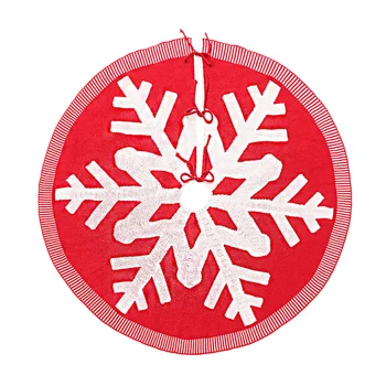 

1PC Christmas Tree Dress Snowflake Pattern Knitting Decorative 48 Inch Christmas Tree Carpet Bottom Skirt
