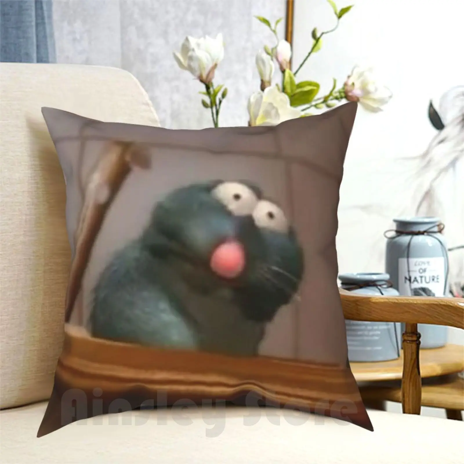 Remy The Vomito Rat Federa Stampata Home Soft Throw Pillow Funny Meme Food Ratatouille Mouse Vomito Ratto Esilarante