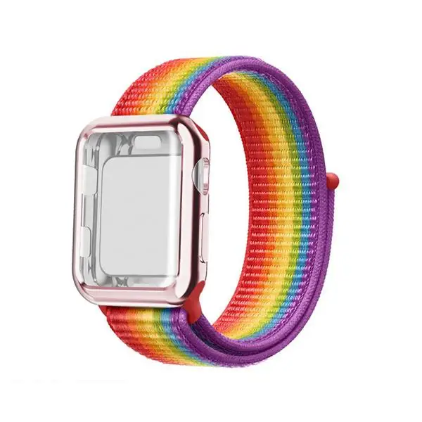 Спортивный ремешок+ чехол для apple watch 5 band 44 мм 40 мм iWatch band 42 мм 38 мм Защитная крышка+ Браслет apple watch 3 4 2 1 - Цвет ремешка: Pride Edition